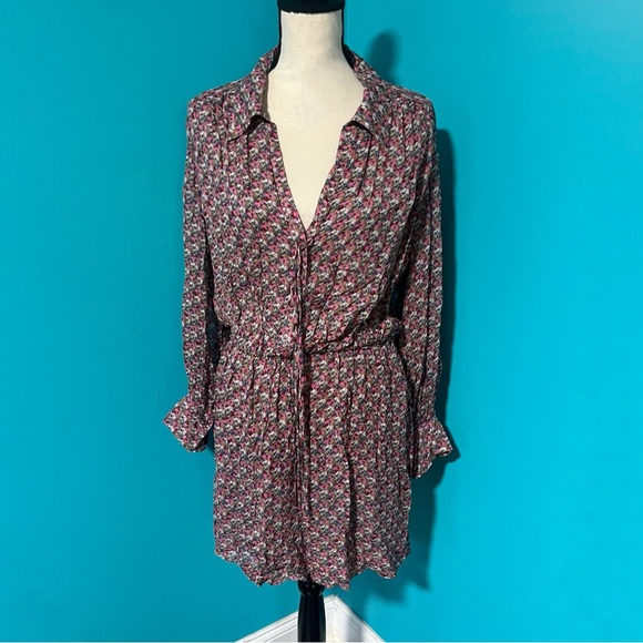 Zadig & Voltaire L Pink Reevas Liberty Skull Floral Print Long Sleeve Dress - Picture 4 of 10